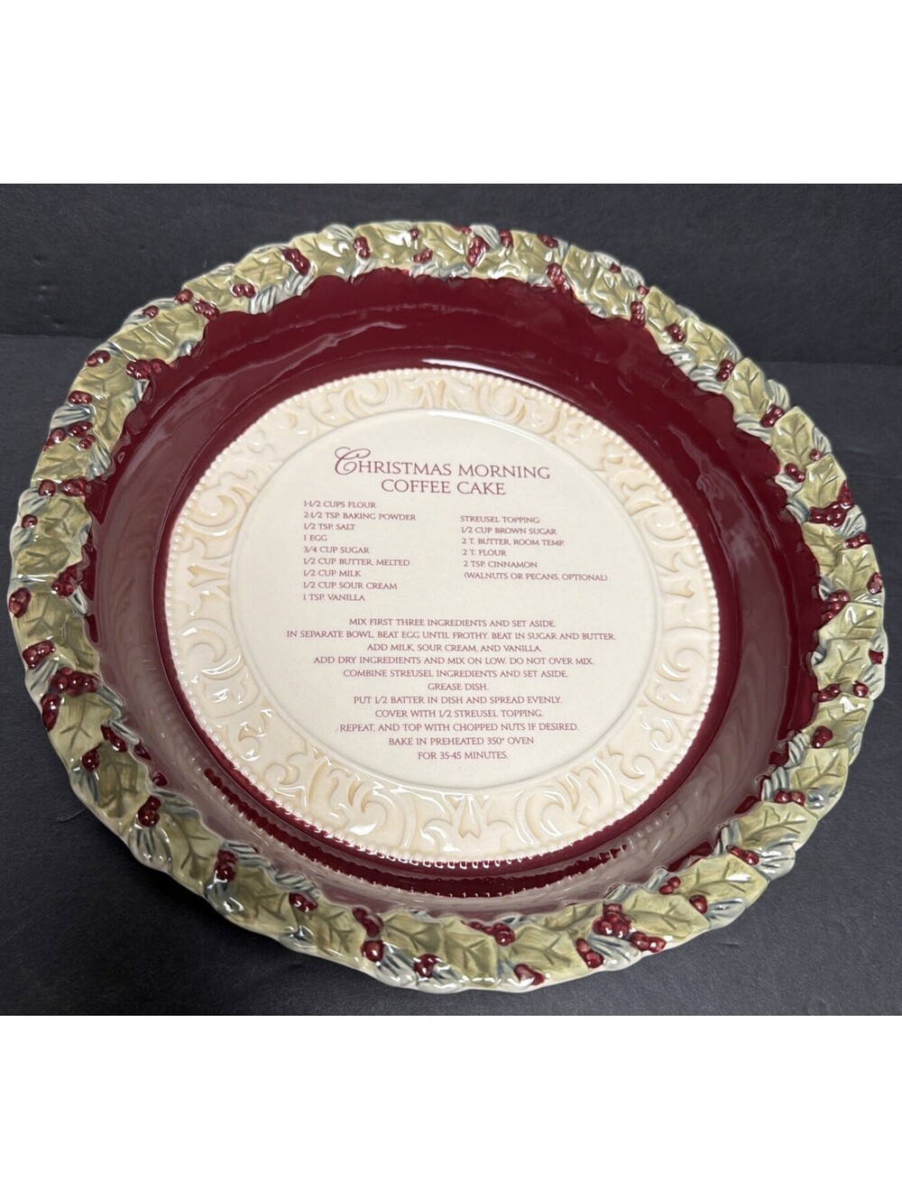 Christmas Morning Coffee Cake Baking Pan W/ Recipe Inside Grasslands Road NWT